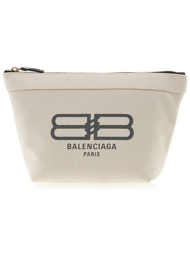 Luxury Balenciaga Trending 2026 Logo Print Jumbo Pouch Bag Ivory