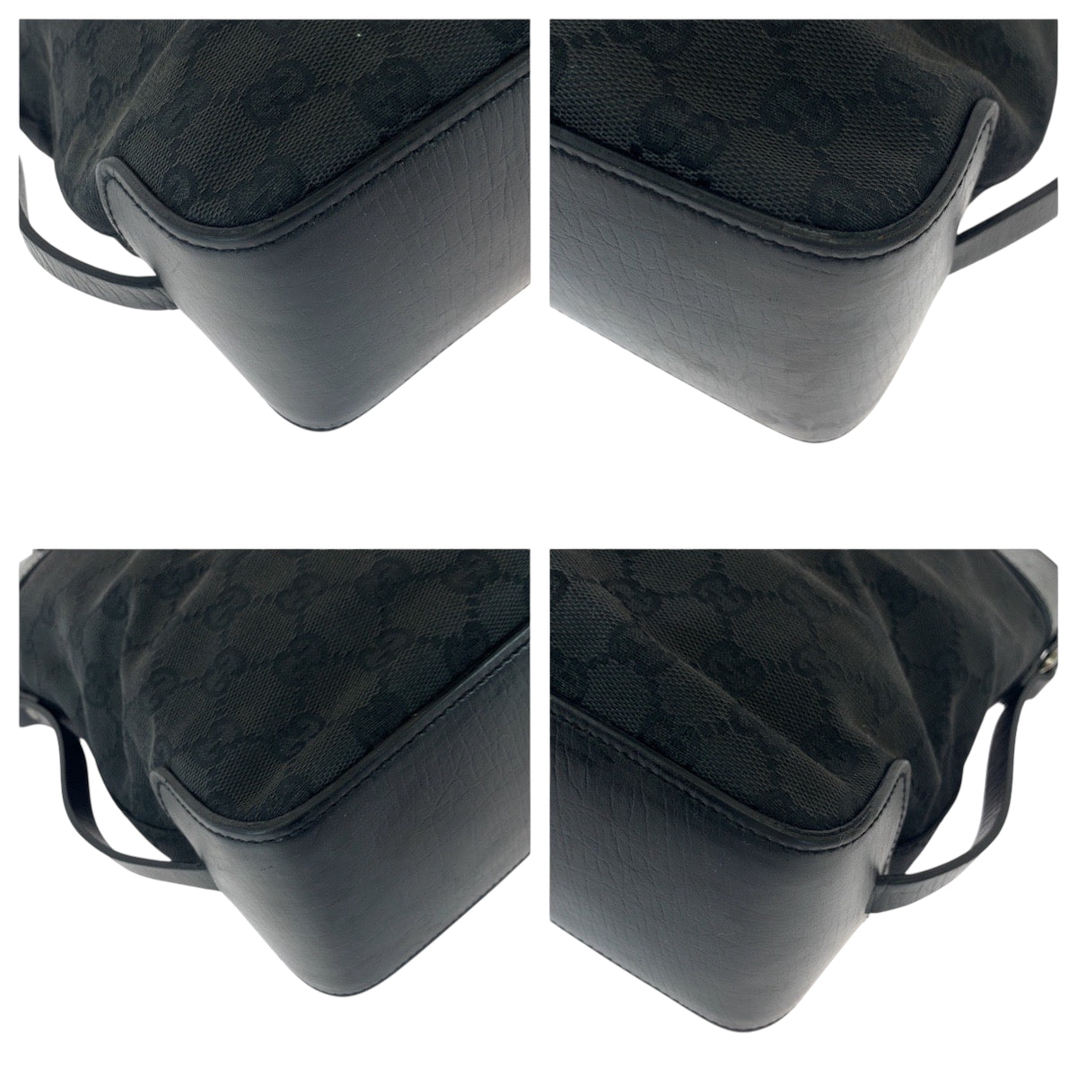 GUCCI Tote Bag 107757 GG canvas Black SilverMetal Tote Bag Shoulder Bag Women