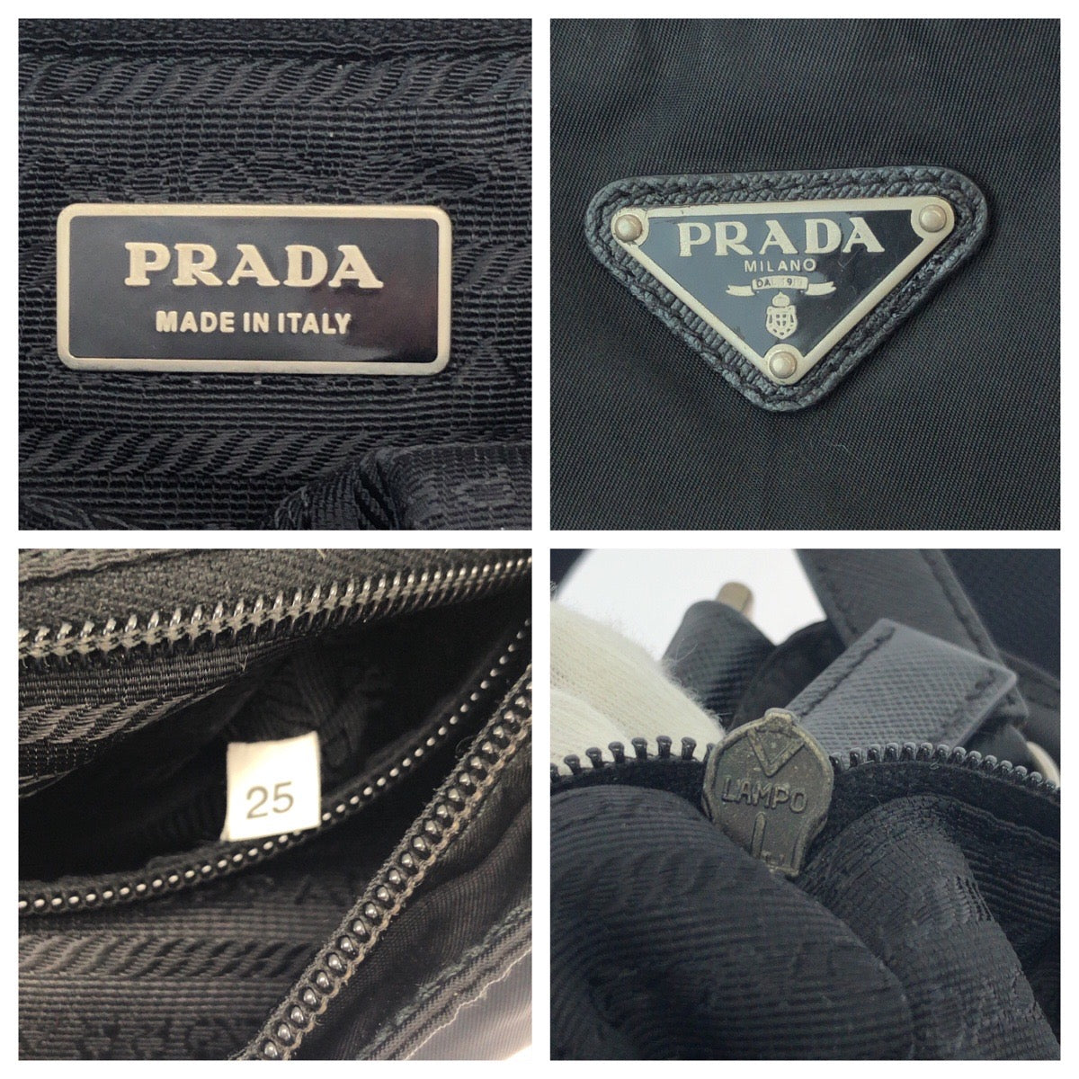 PRADA Shoulder Bag Nylon Black SilverMetal Shoulder Bag pochette Test Triangle With logo Women - Style 4