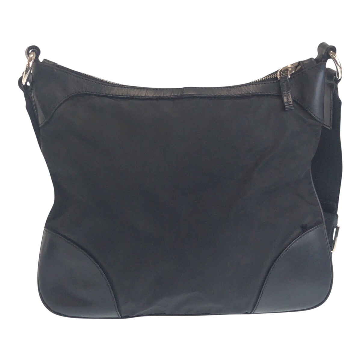 PRADA Shoulder Bag Nylon Black SilverMetal Shoulder Bag Messenger bag Test Triangle With logo Women - Style 5