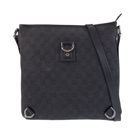 GUCCI Shoulder Bag 268642 GG canvas Black SilverMetal Abbey