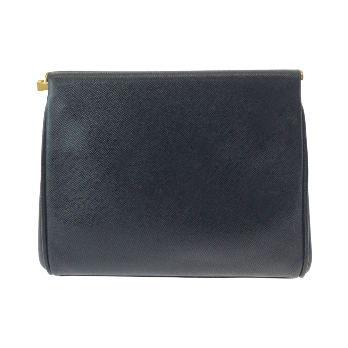 PRADA business bag leather Black GoldMetal business bag clutch bag Safiano logo Women
