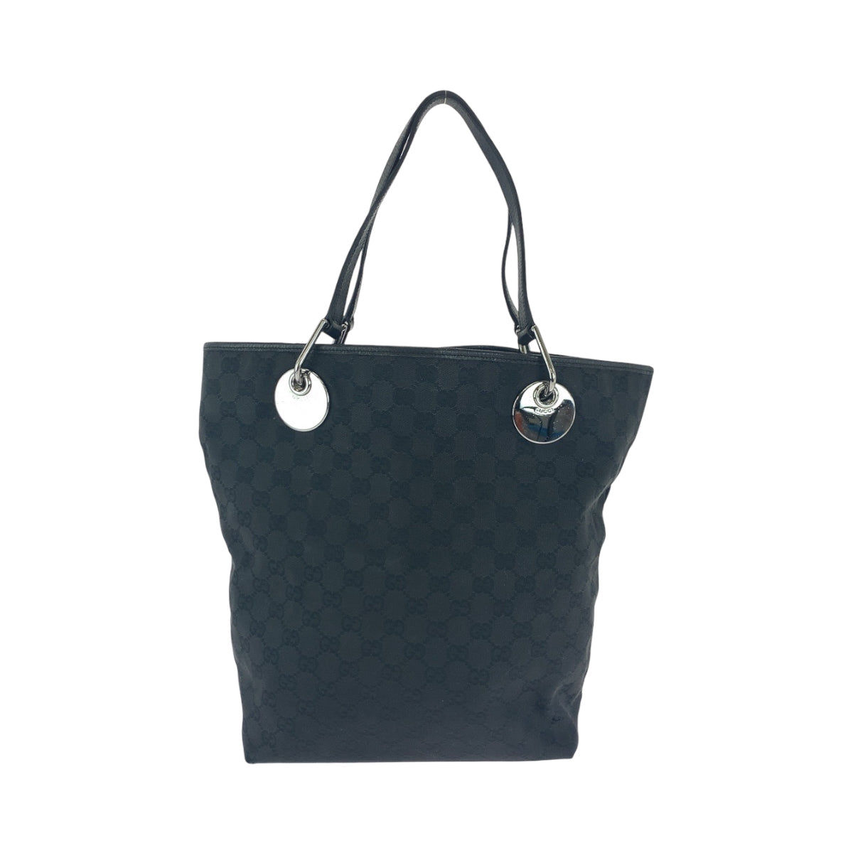 GUCCI Tote Bag 10836 GG canvas Black SilverMetal Tote Bag Shoulder Bag Women