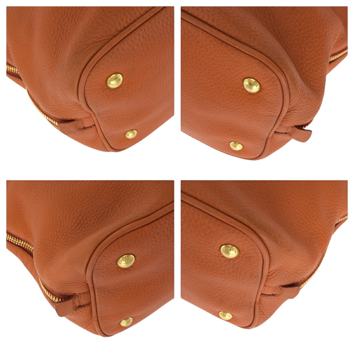 Prada Vitello Daino Logo 2way Bag Orange BN1713