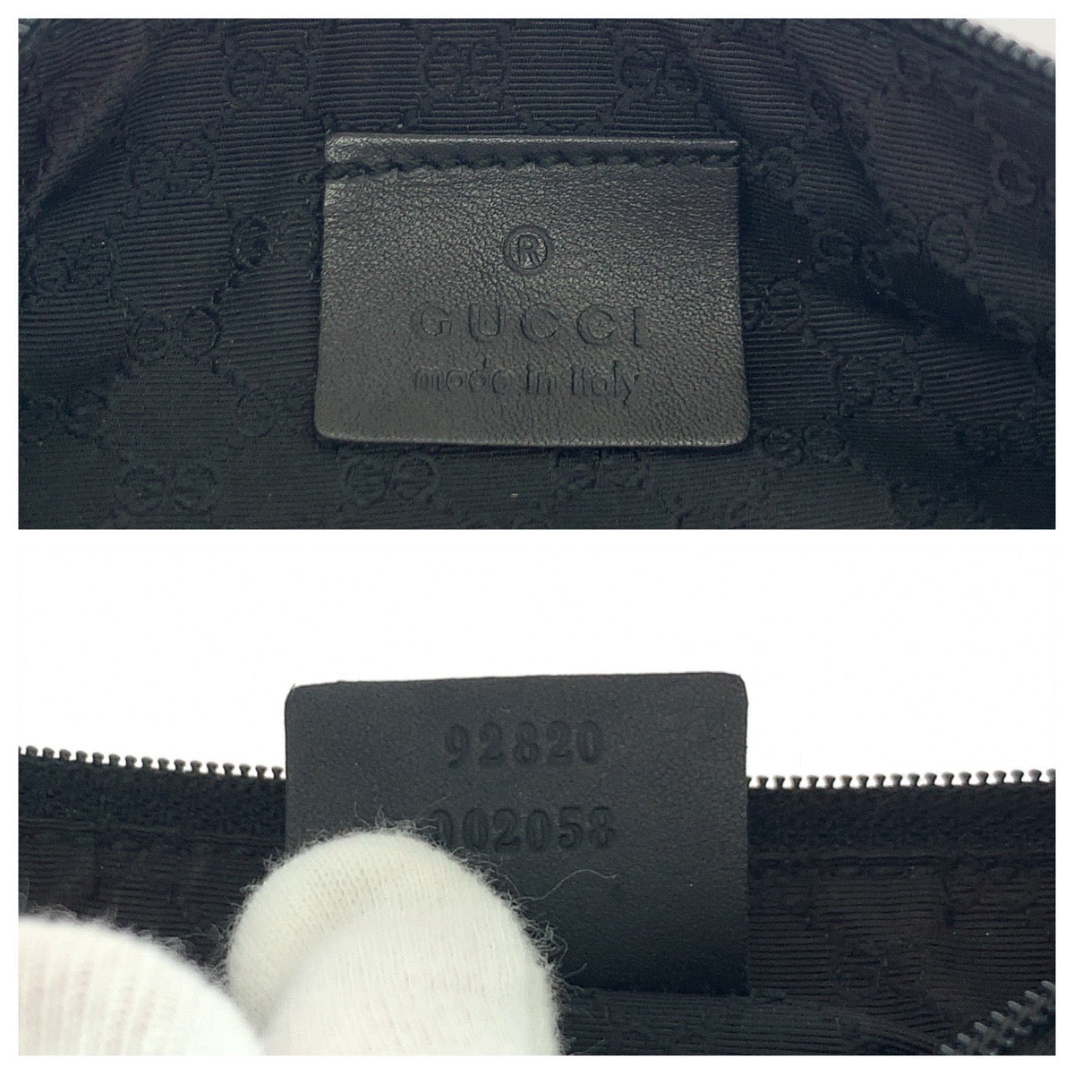 GUCCI Handbag 92320 canvas Black SilverMetal Sherry line