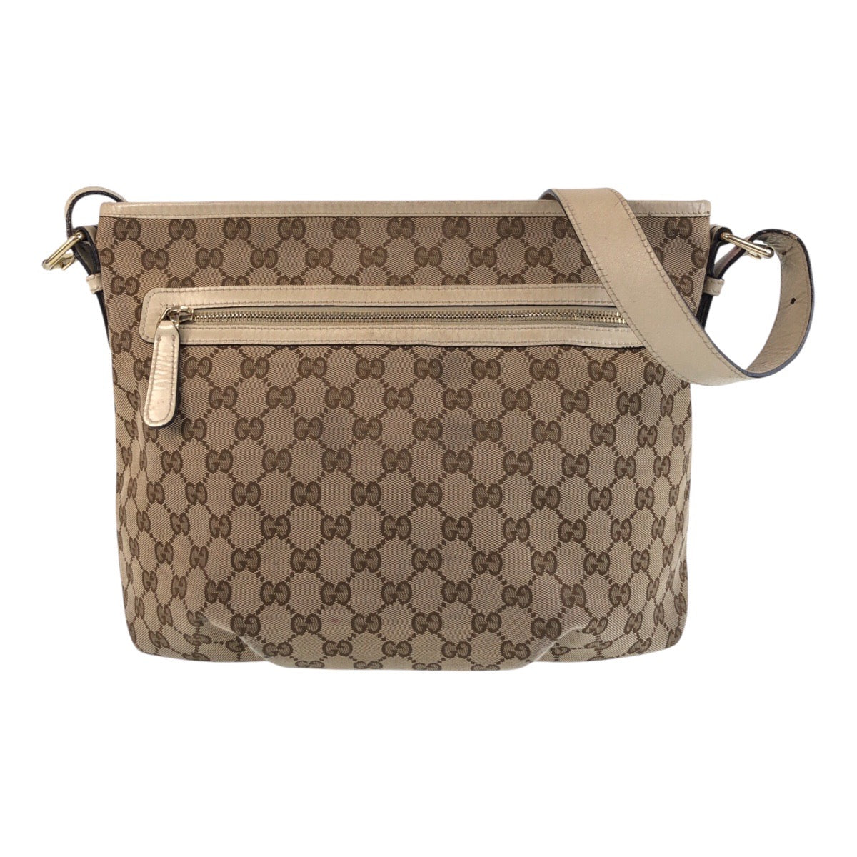 GUCCI Shoulder Bag 388930 GG canvas, leather Beige Ivory Gold Metal Shoulder Bag Messenger bag Women