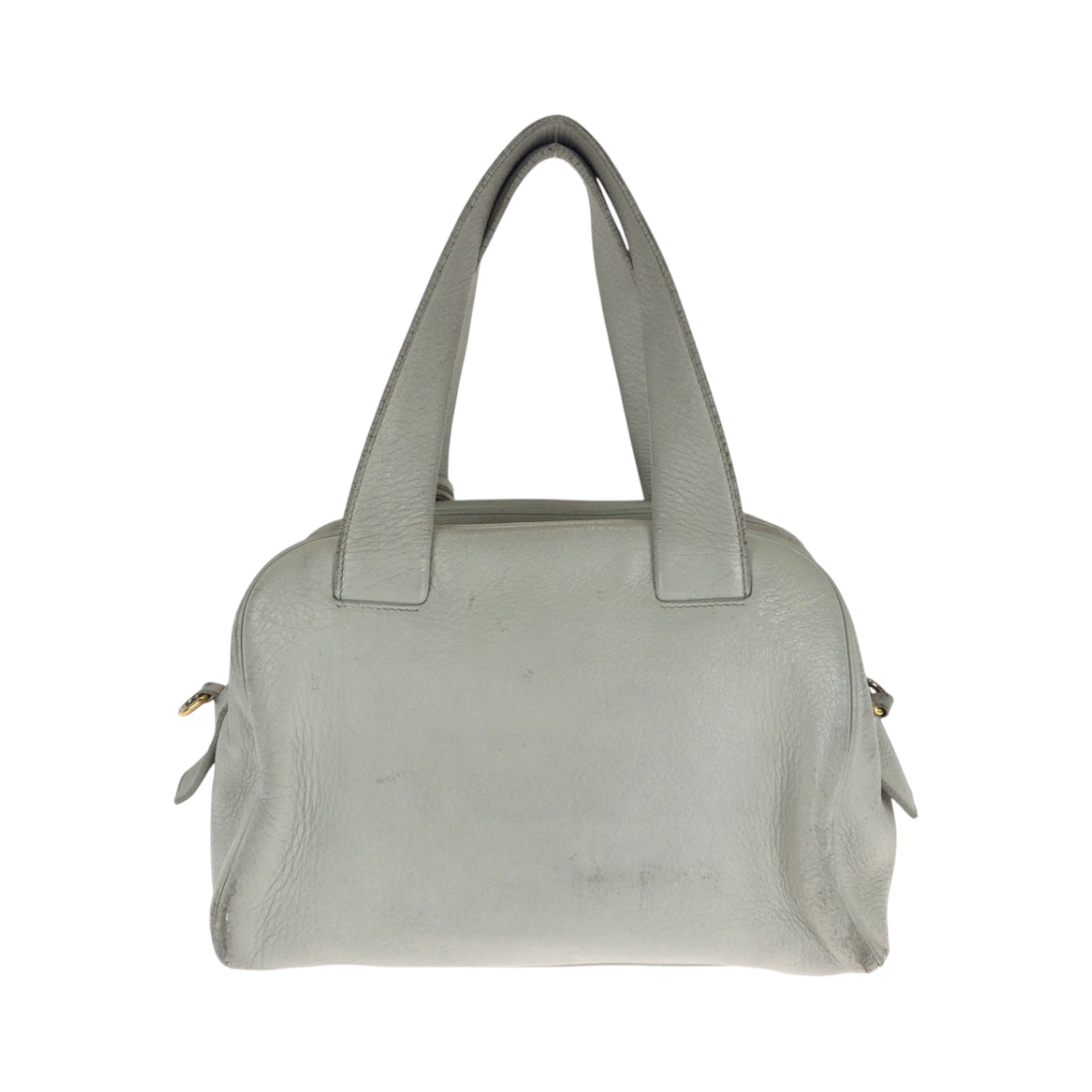 PRADA Shoulder Bag leather Ivory Gold Metal Shoulder Bag Handbag 2way logo Women