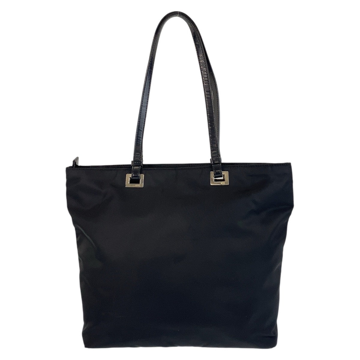 PRADA Tote Bag Nylon, Leather Black SilverMetal Tote Bag Shoulder Bag Test Triangle With logo Women - Style 4