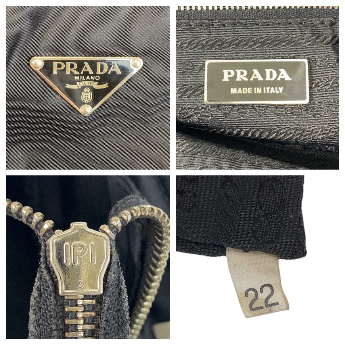 PRADA Tote Bag Nylon, Leather Black SilverMetal Tote Bag Shoulder Bag Test Triangle With logo Women - Style 4