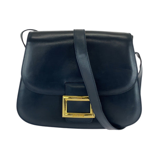 CELINE Shoulder Bag leather Black GoldMetal Shoulder Bag pochette Women