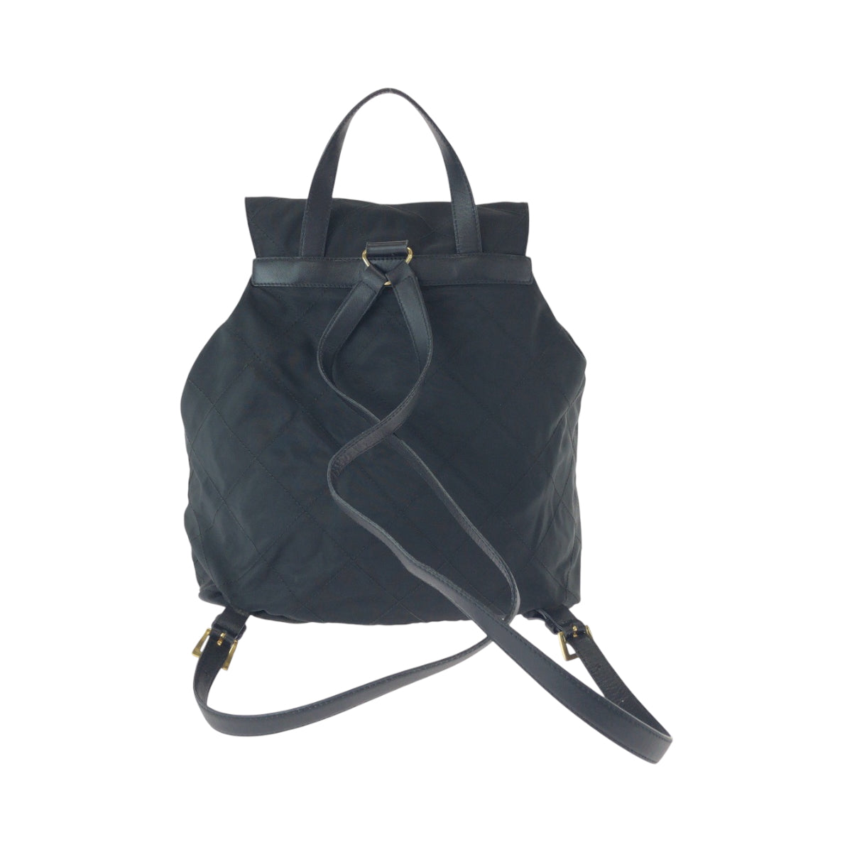 PRADA Backpack k2919 Nylon Black GoldMetal Backpack Backpack Test Triangle With logo Women