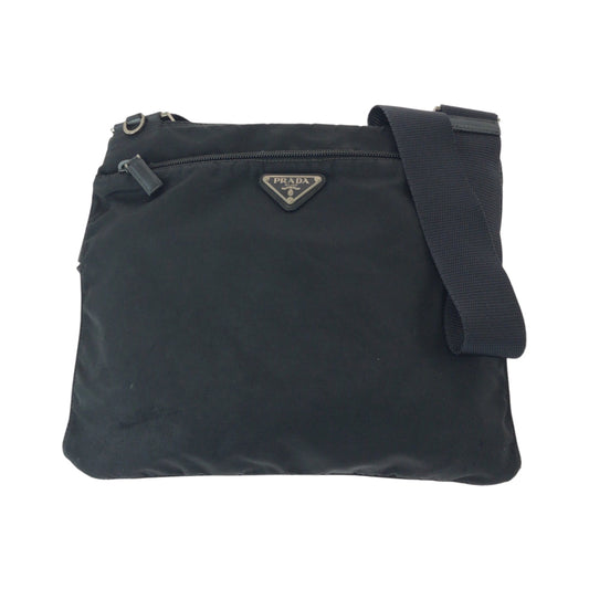 PRADA Shoulder Bag Nylon Black SilverMetal Shoulder Bag Sacoche Test Triangle With logo mens