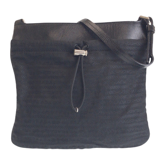 PRADA Shoulder Bag Nylon, Leather black Shoulder Bag pochette Women