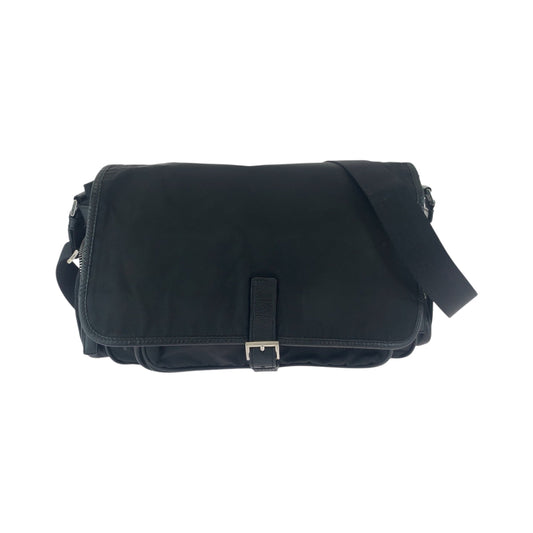 PRADA Shoulder Bag Nylon Black SilverMetal Shoulder Bag Messenger bag Test Triangle With logo mens