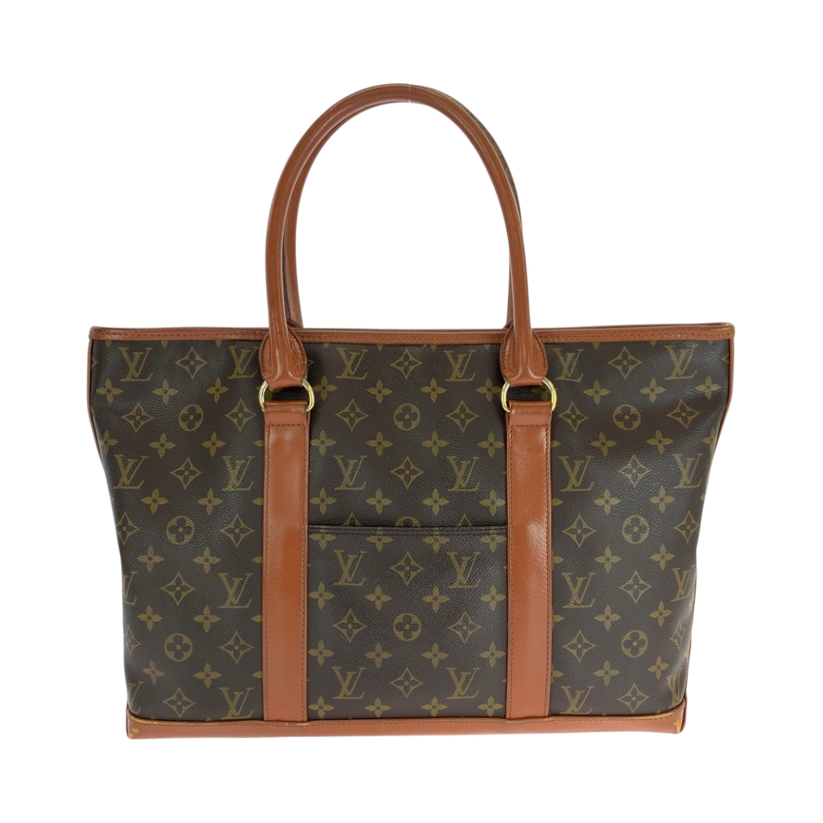 LOUIS VUITTON Tote Bag PVC Brown Gold Metal Tote Bag Shoulder Bag Monogram Weekend PM Women(Unisex)