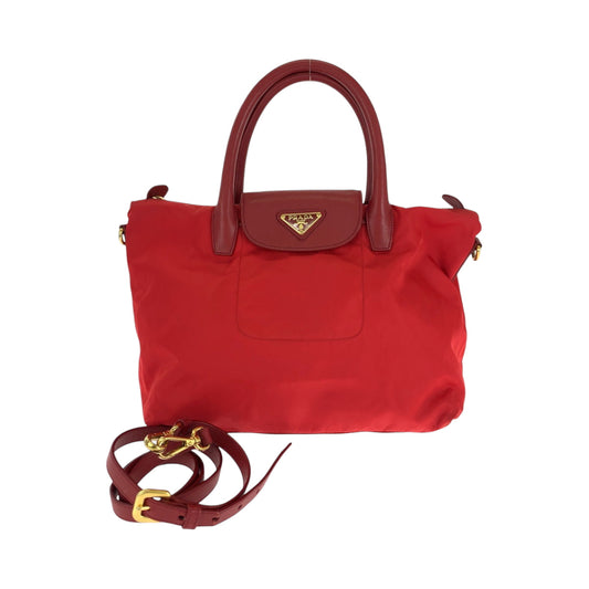 PRADA Tote Bag BN2106 Nylon Red Gold Metal Tote Bag handbag Test Triangle With logo Women