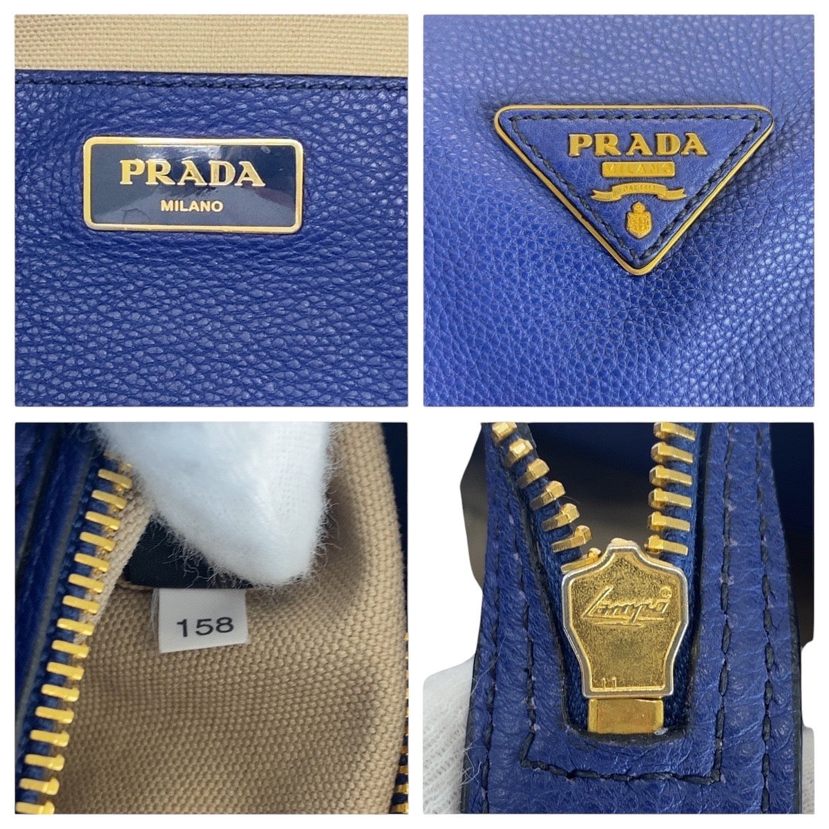 Prada Vitello Grain Triangle Logo Plate 2way Bag 158