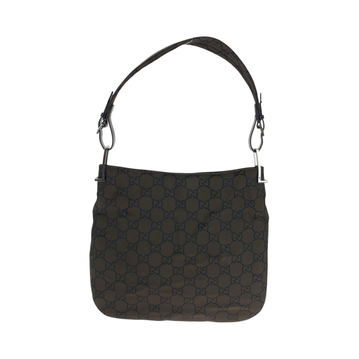 GUCCI Shoulder Bag 001 3166 Nylon Dark Brown SilverMetal One Shoulder Bag Women