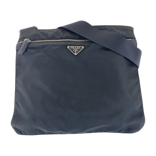 PRADA Shoulder Bag 45 Nylon Black SilverMetal Crossbody Shoulder Bag Unisex Test Triangle With logo Women
