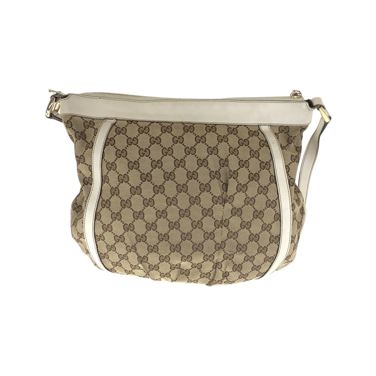 GUCCI Shoulder Bag 204940 GG canvas, leather Beige Ivory Gold Metal Shoulder Bag Abbey Women