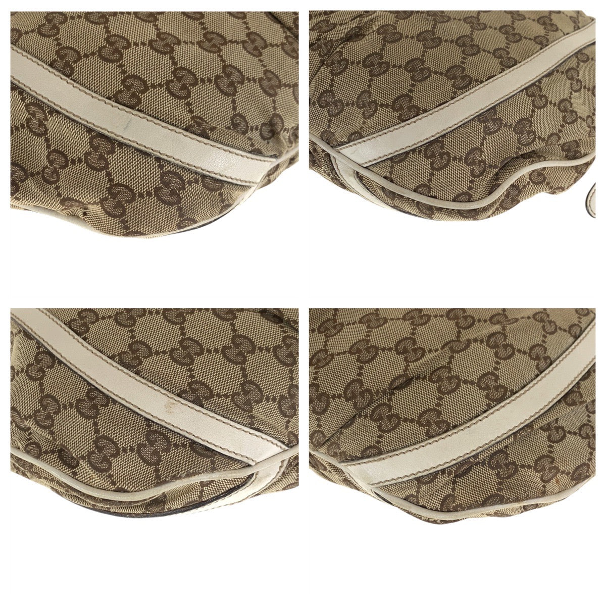 GUCCI Shoulder Bag 204940 GG canvas, leather Beige Ivory Gold Metal Shoulder Bag Abbey Women