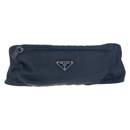 PRADA Sling bag Nylon Black SilverMetal Sling bag, waist bag, bum bag, unisex Test Triangle With logo mens