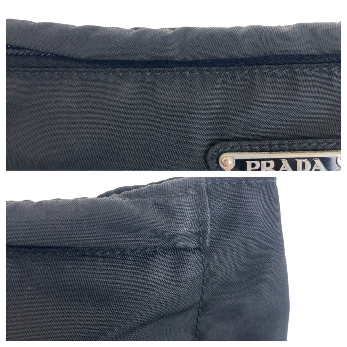 PRADA Sling bag Nylon Black SilverMetal Sling bag, waist bag, bum bag, unisex Test Triangle With logo mens