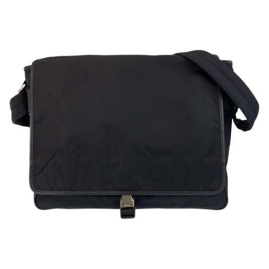 PRADA Shoulder Bag Nylon Black SilverMetal Shoulder Bag Messenger bag Test Triangle With logo mens