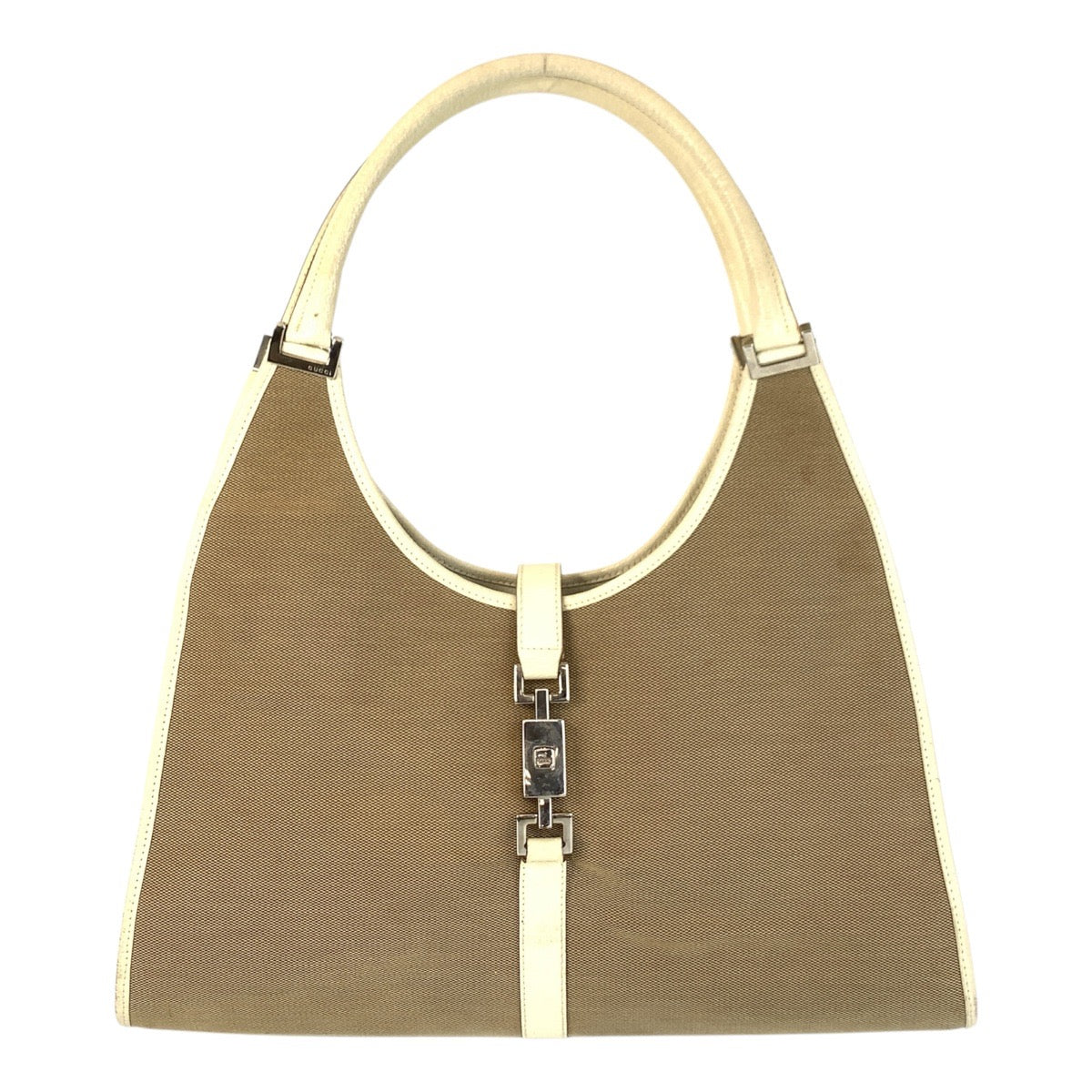 GUCCI Shoulder Bag 002 1066 Canvas, Leather Beige Ivory Jackie Women