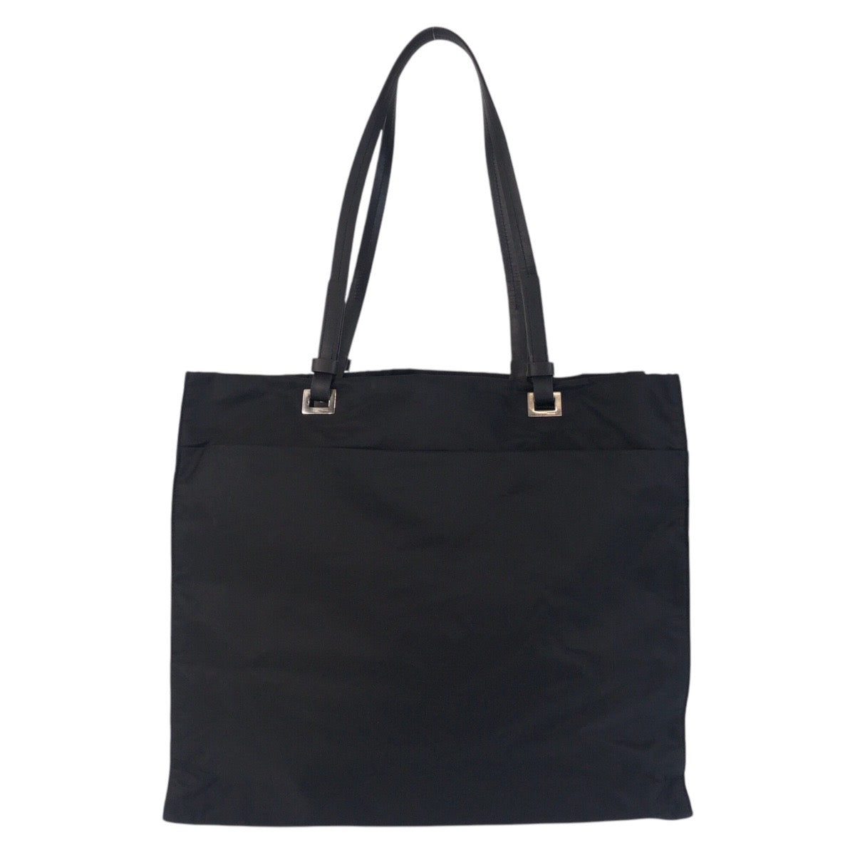 PRADA Tote Bag Nylon, Leather Black SilverMetal Tote Bag Shoulder Bag Test Triangle With logo Women(Unisex) - Style 2