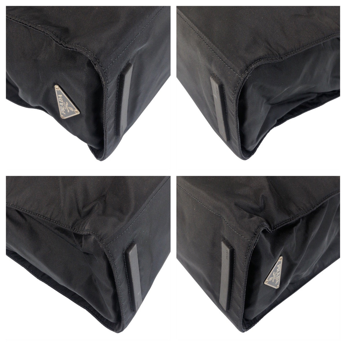 PRADA Tote Bag Nylon, Leather Black SilverMetal Tote Bag Shoulder Bag Test Triangle With logo Women(Unisex) - Style 2