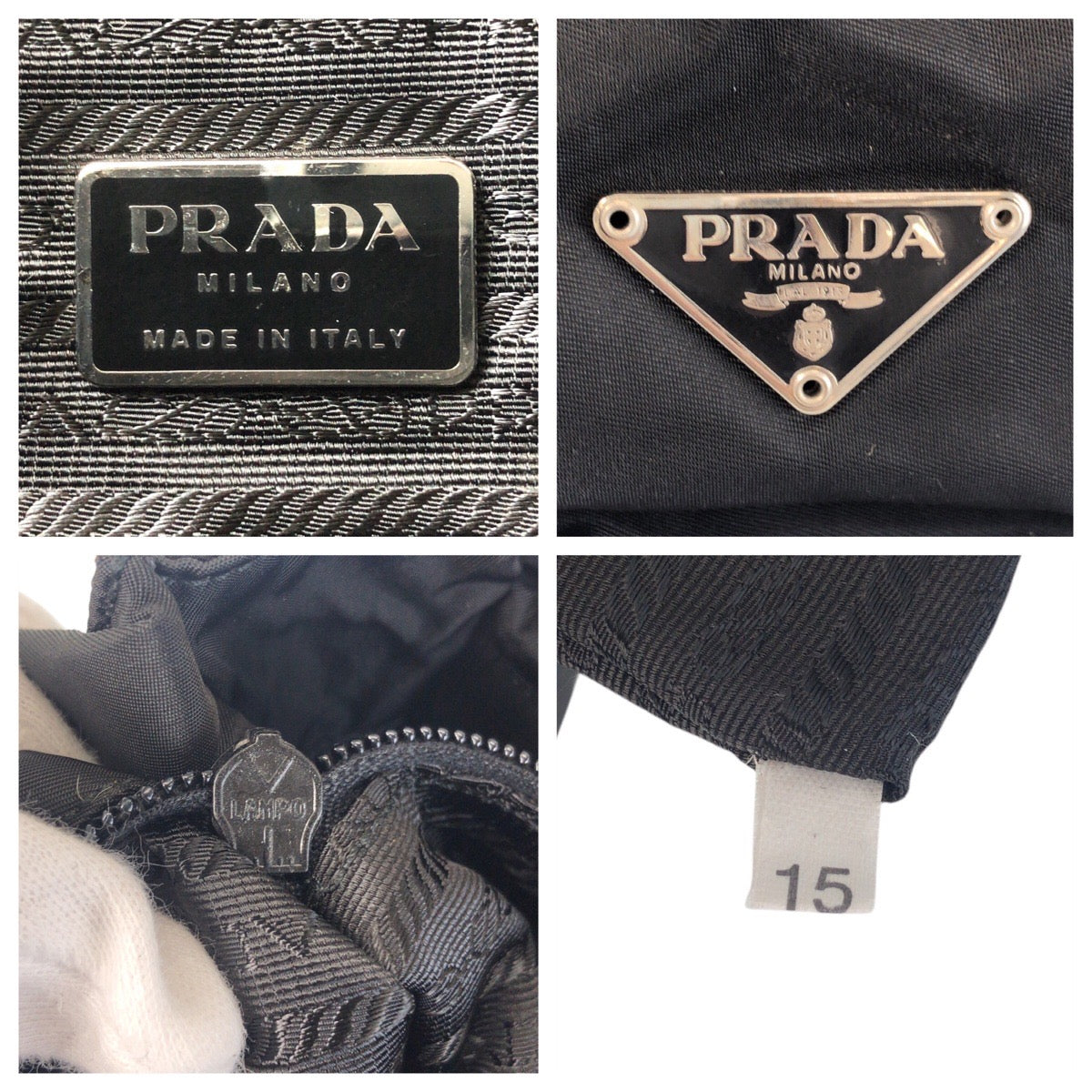 PRADA Tote Bag Nylon, Leather Black SilverMetal Tote Bag Shoulder Bag Test Triangle With logo Women(Unisex) - Style 2