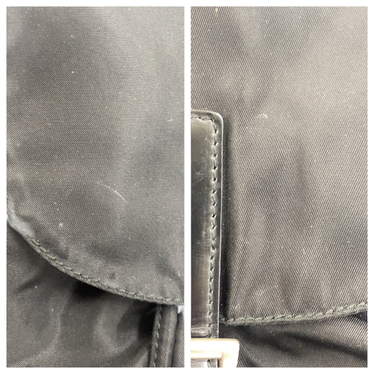 PRADA Backpack Nylon Black SilverMetal Backpack Test Triangle With logo Women - Style 3
