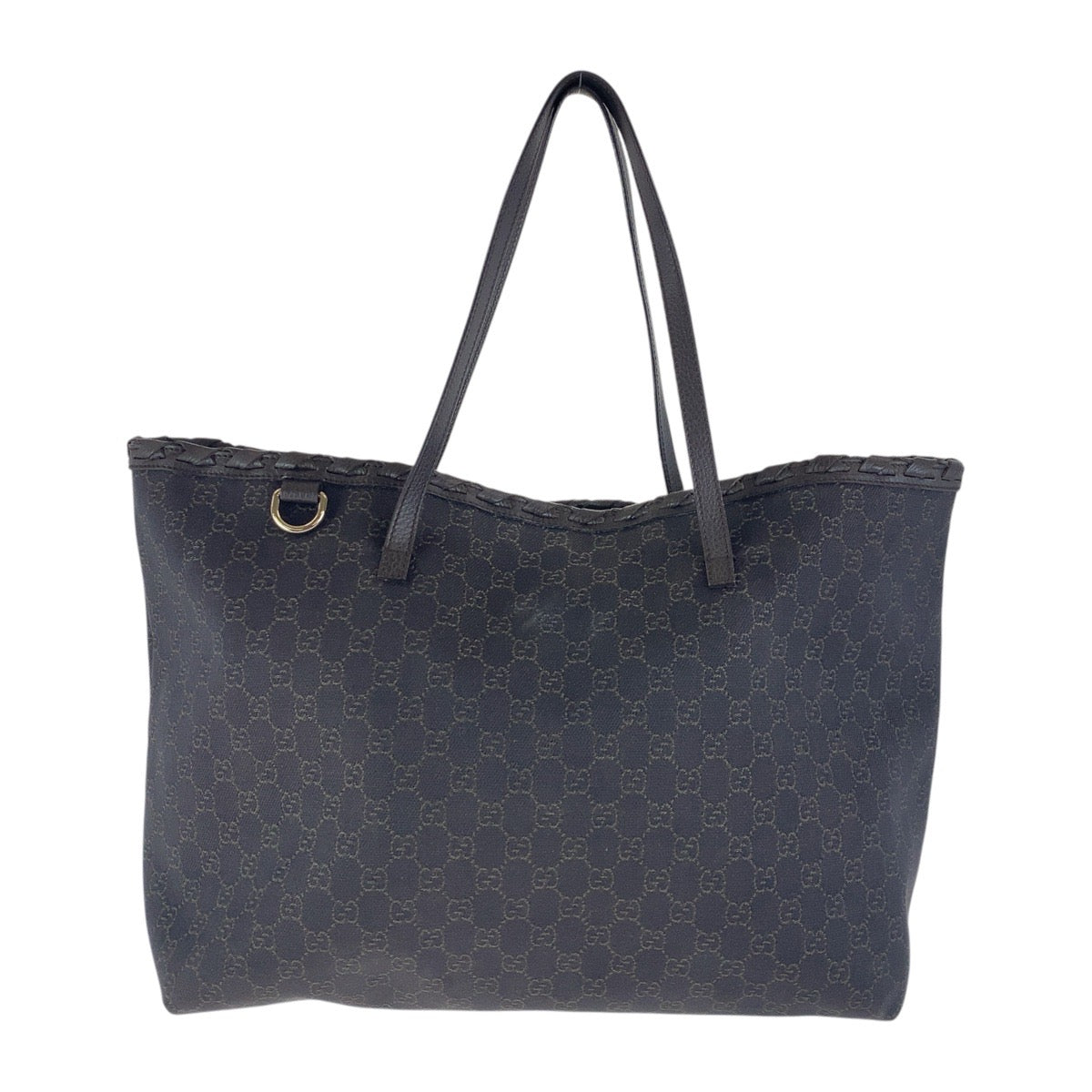 GUCCI Tote Bag 354666 GG canvas Brown Silver Metal Tote Bag Handbag Unisex Women