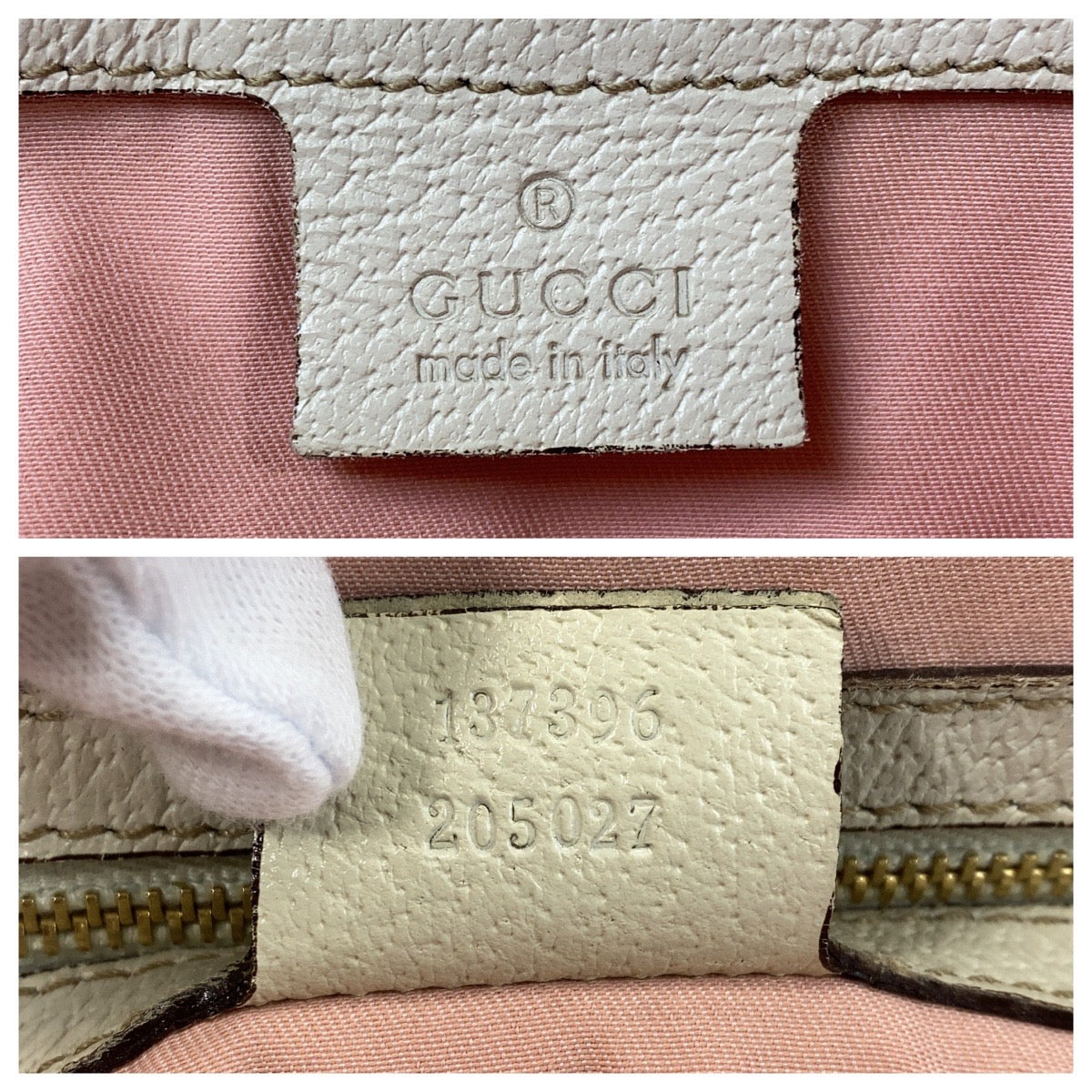 GUCCI Tote Bag 137396 GG canvas, leather Pink Ivory Gold Metal Tote Bag Shoulder Bag Sherry line Women
