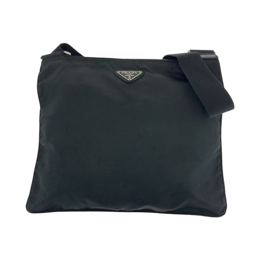 PRADA Shoulder Bag Nylon Black SilverMetal Shoulder Bag Sacoche Test Triangle With logo Women