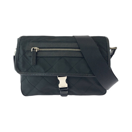 PRADA Shoulder Bag BT0422 Nylon Black SilverMetal Shoulder Bag Messenger bag quilting testu Triangle With logo Women