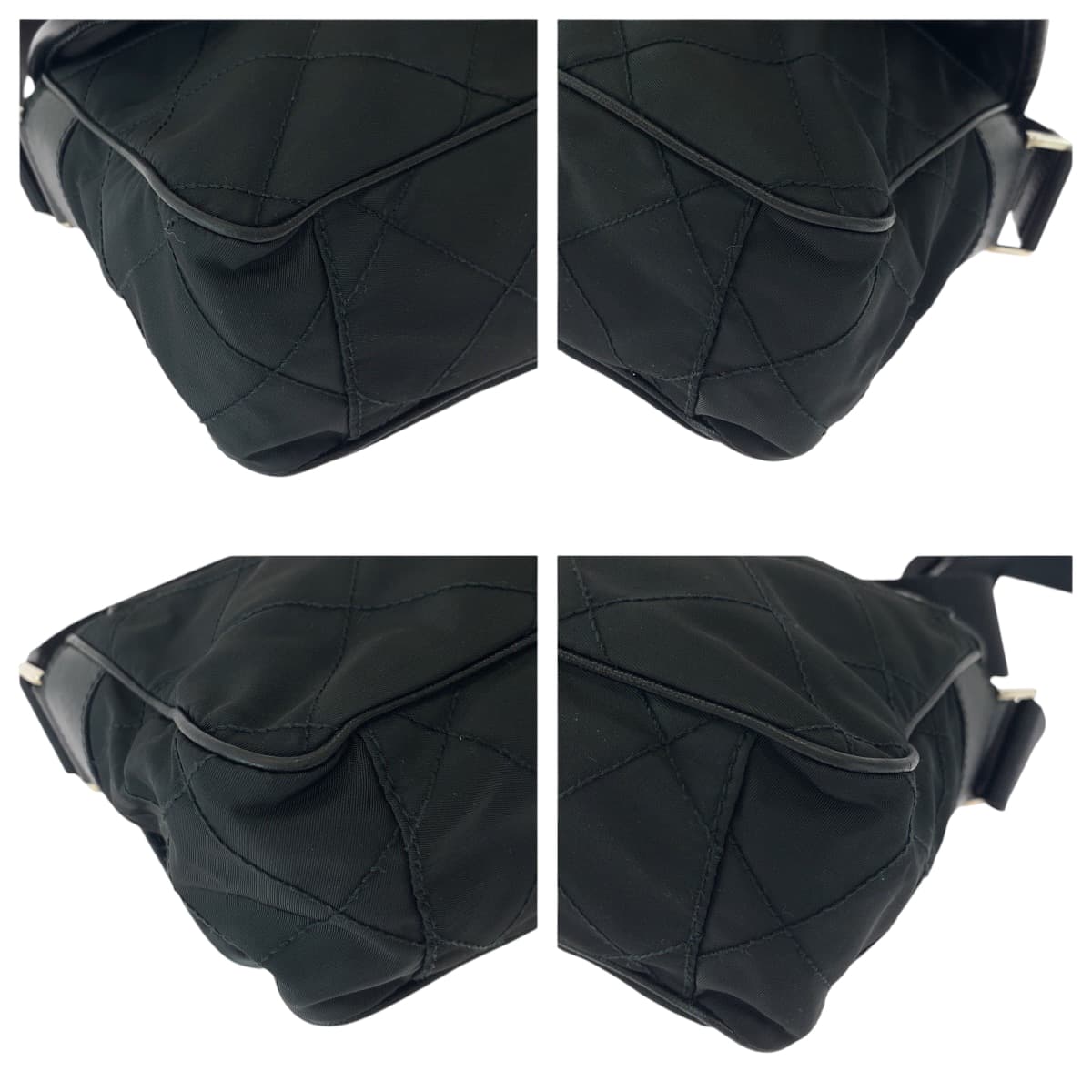 Prada Tessuto Quilted Triangle Logo Plate 2way Shoulder Bag BT0422