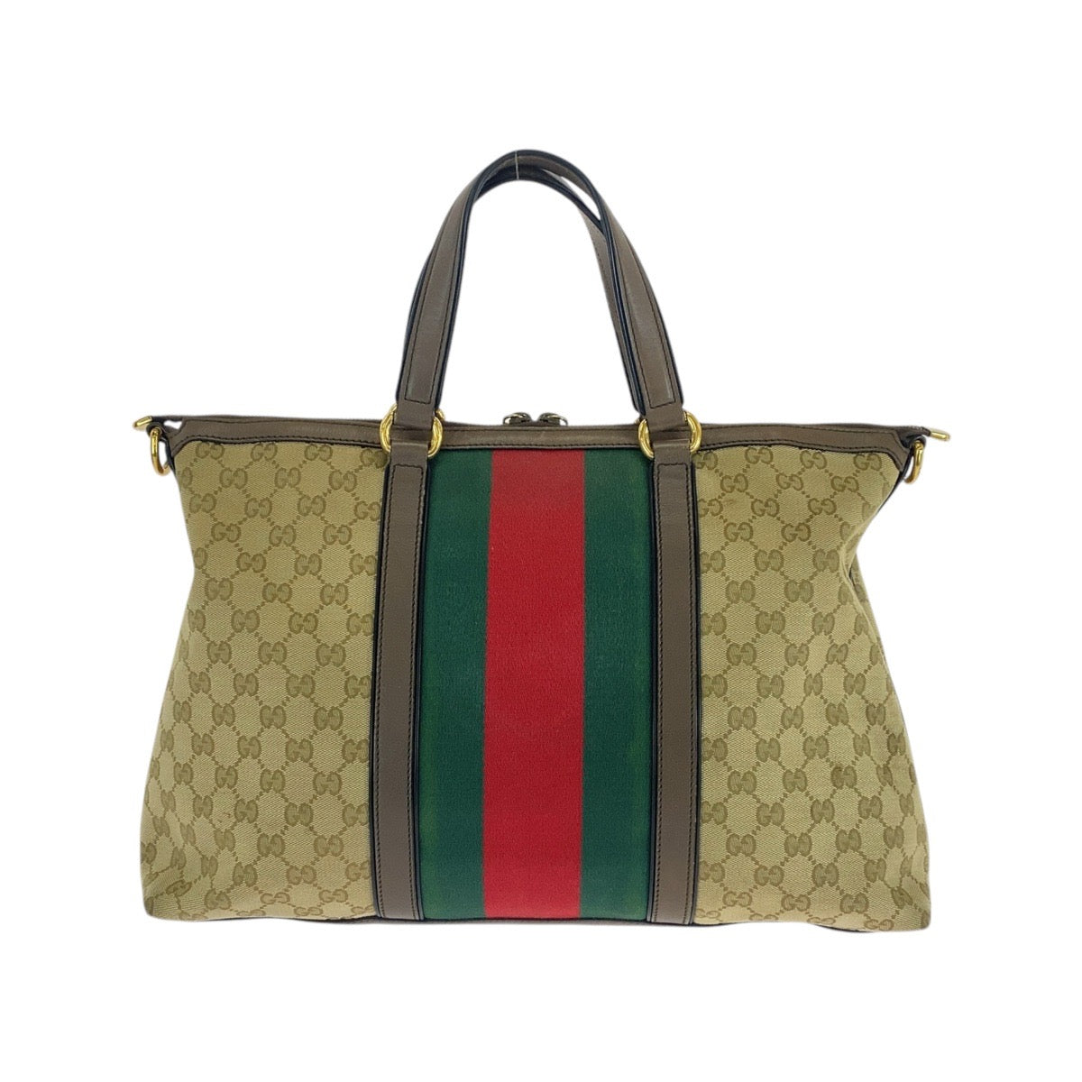 Gucci GG Canvas/Leather Sherry Line 2way Tote Bag 309621