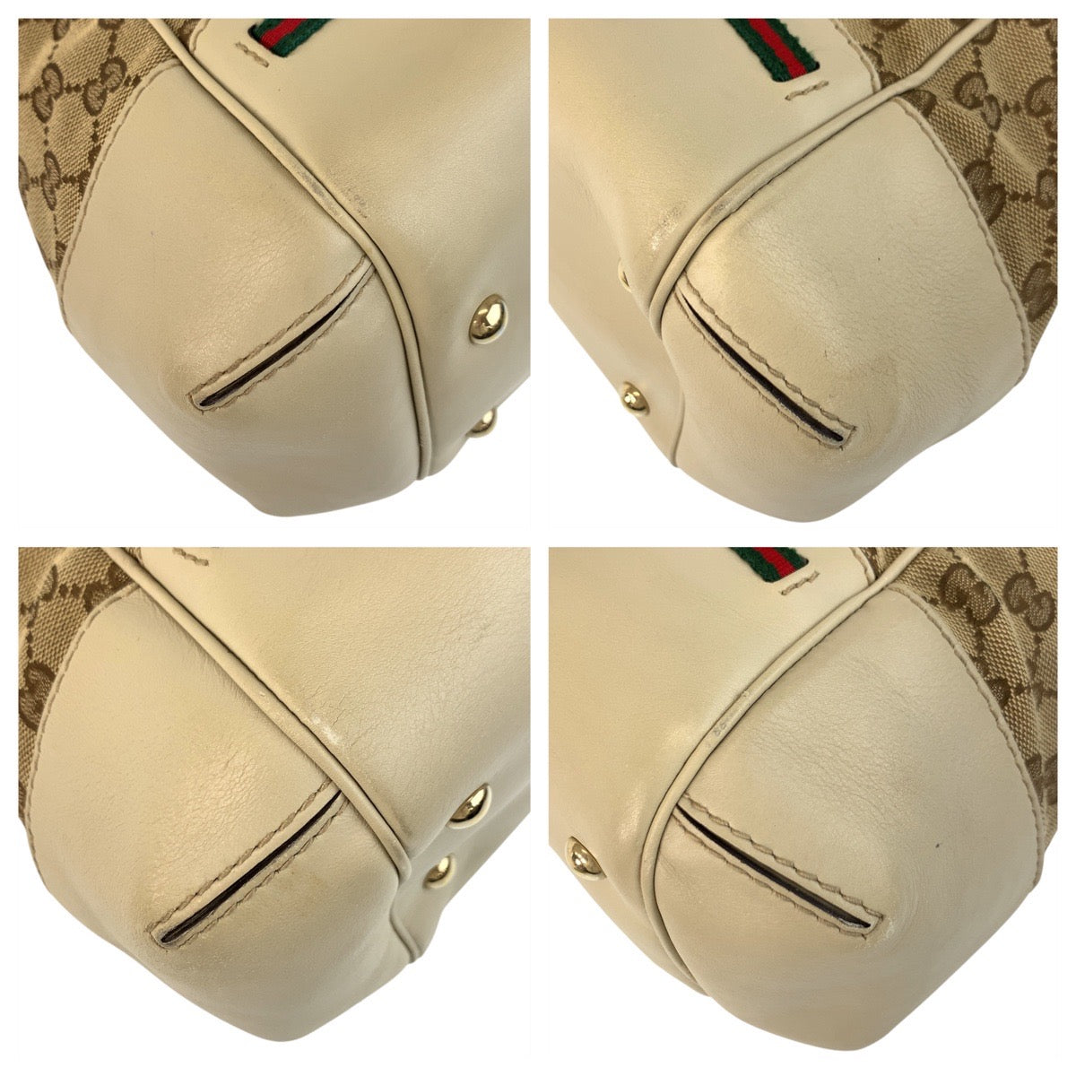 GUCCI Tote Bag 257349 GG canvas, leather Beige Gold Metal Tote Bag Shoulder Bag 2way Mayfair Sherry Line Women