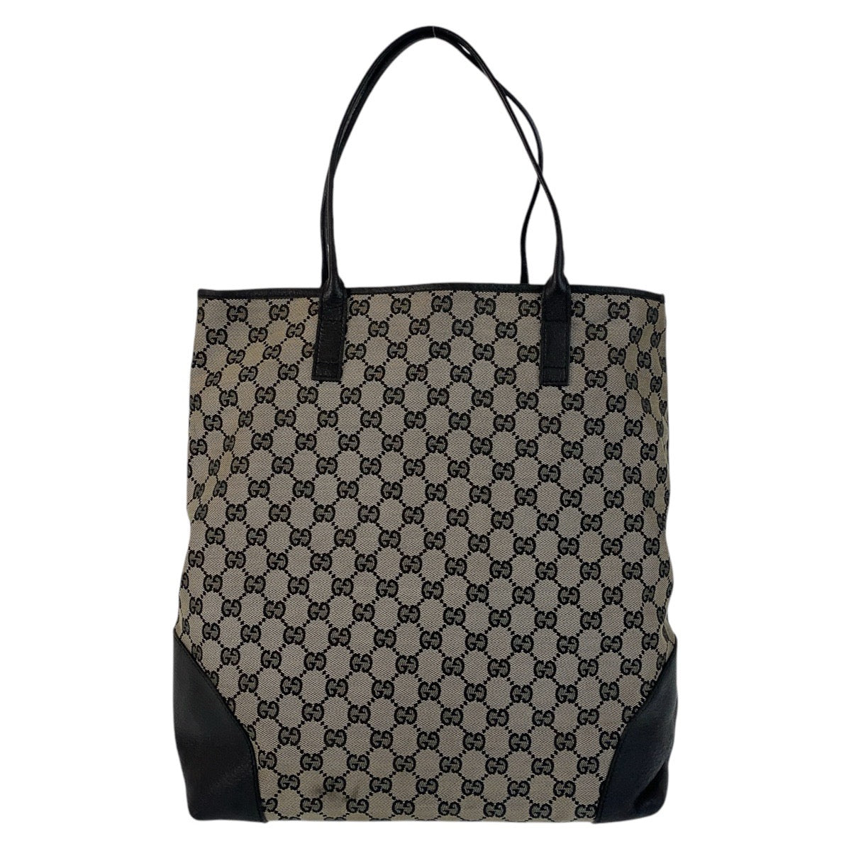 GUCCI Tote Bag 263345 GG canvas, leather gray black black Tote Bag Shoulder Bag Women(Unisex)