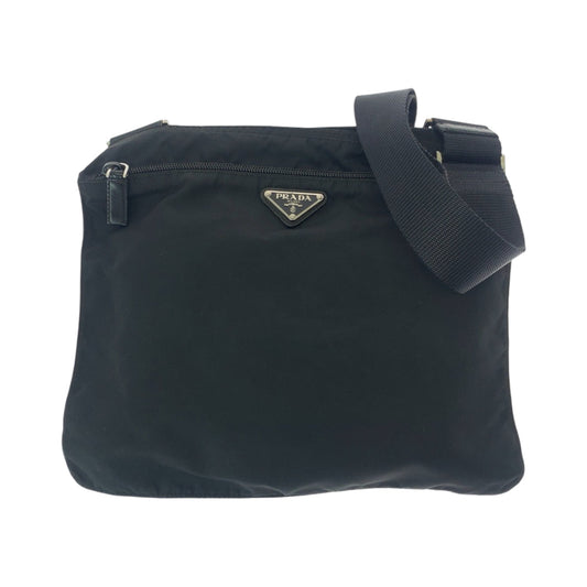 PRADA Shoulder Bag BT175Z Nylon Black SilverMetal Shoulder Bag Sacoche Test Triangle With logo mens