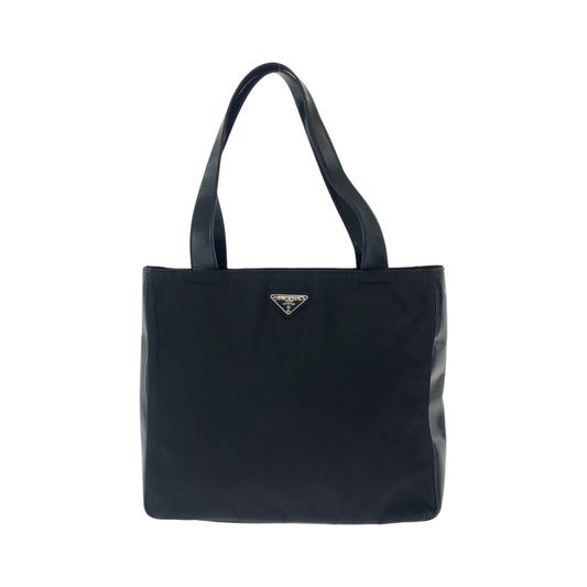 PRADA Tote Bag B8375 Nylon Black SilverMetal Tote Bag Shoulder Bag Test Triangle With logo Women