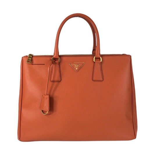 PRADA Handbag leather Orange GoldMetal Tote Bag handbag Safiano Women
