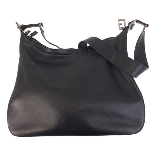 GUCCI Shoulder Bag 001-3341 leather Black SilverMetal Women