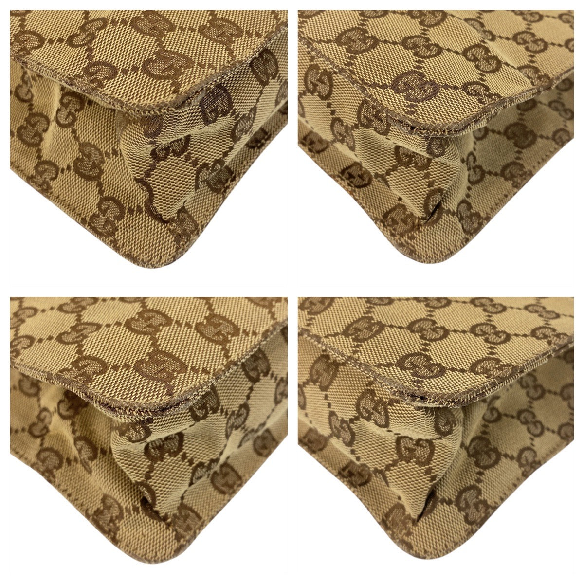 GUCCI Shoulder Bag 120841 GG canvas, leather Beige brown Shoulder Bag pochette Women