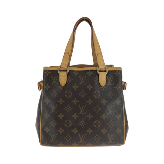 LOUIS VUITTON Handbag PVC Brown Gold Metal Handbag Tote Bag Monogram Batignolles Women
