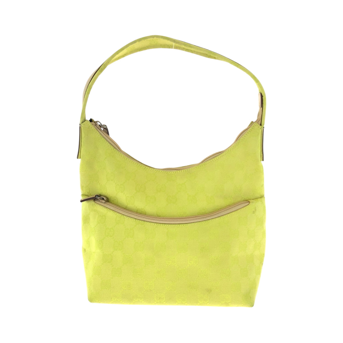 GUCCI Shoulder Bag 001 3386 GG canvas Yellow Beige Gold Metal One Shoulder Bag Women