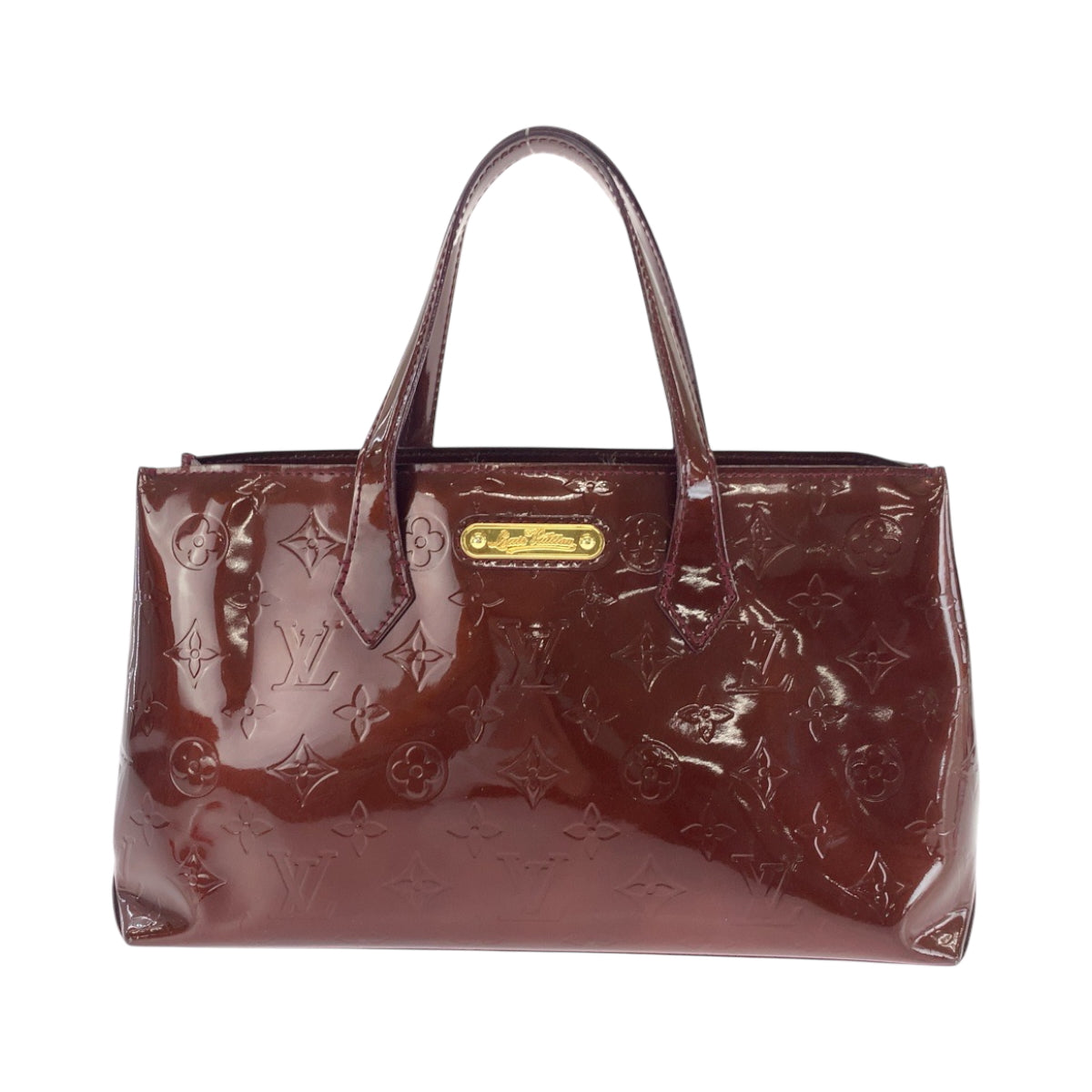 LOUIS VUITTON Handbag Monogram Vernis Amaranth Brown Gold Metal Handbag Tote Bag Monogram Vernis Wilsher PM Women