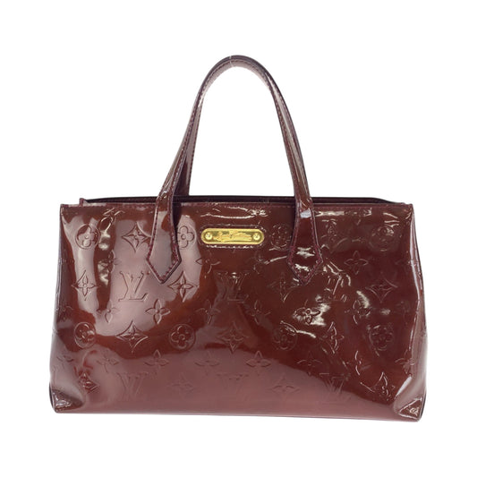 LOUIS VUITTON Handbag Monogram Vernis Amaranth Brown Gold Metal Handbag Tote Bag Monogram Vernis Wilsher PM Women
